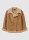Brown jacket in synthetic shearling fabric_4