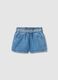 Regular fit denim baby shorts with embroidery_0