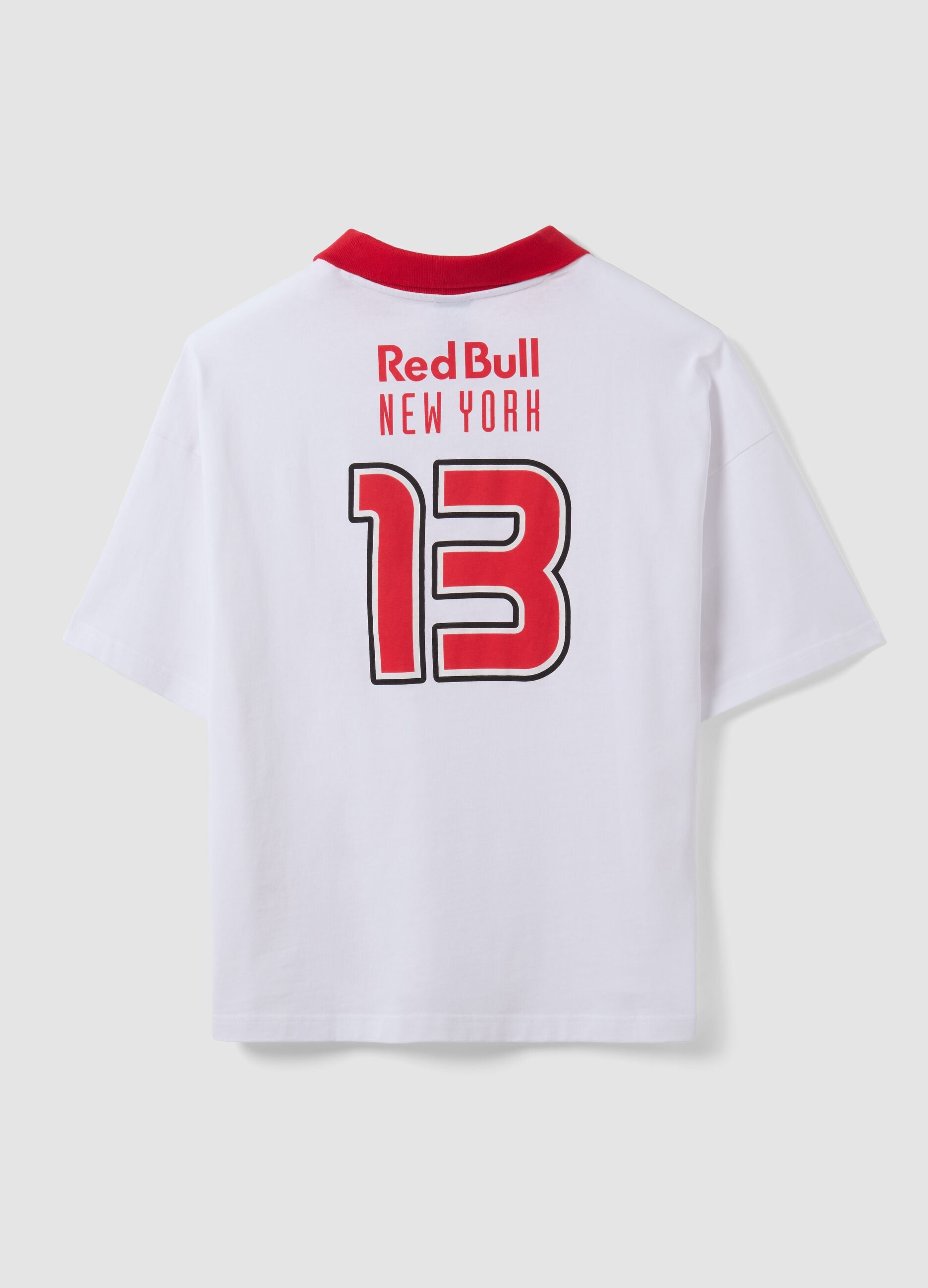 White pure cotton T-shirt with New York Red Bulls print