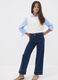 Girls' blue culotte jeans in stretch cotton_0