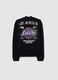 Children's black cotton blend regular fit sweatshirt with Lakers logo_4