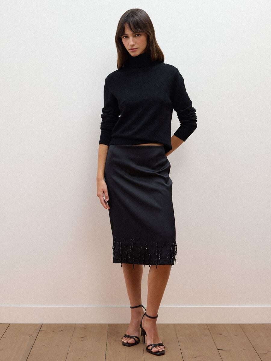 Black pure wool roll-neck jumper, regular fit_2