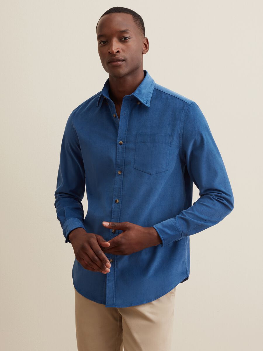 Camicia in corduroy con tasca_1