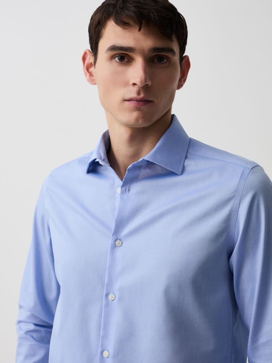 Slim-fit shirt in no-iron Oxford cotton_0