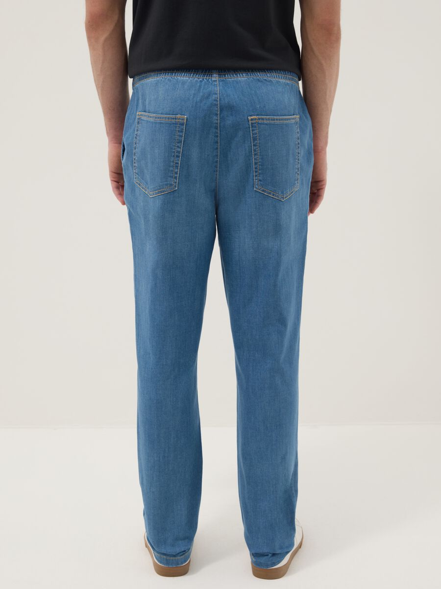 Regular fit azure stretch denim cotton jeans_2