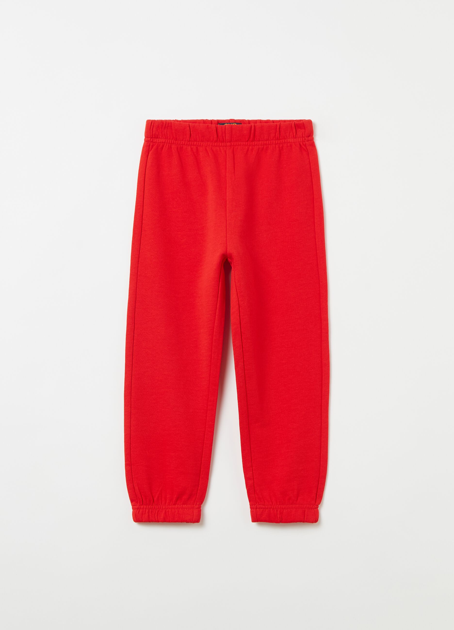 Fleece joggers with elasticated edging