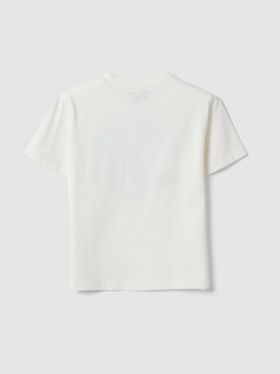 T-shirt in puro cotone bianca da bambino regular fit con stampa_1