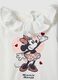 Maglia in puro cotone bianco da neonata con Minnie e collo arricciato_2