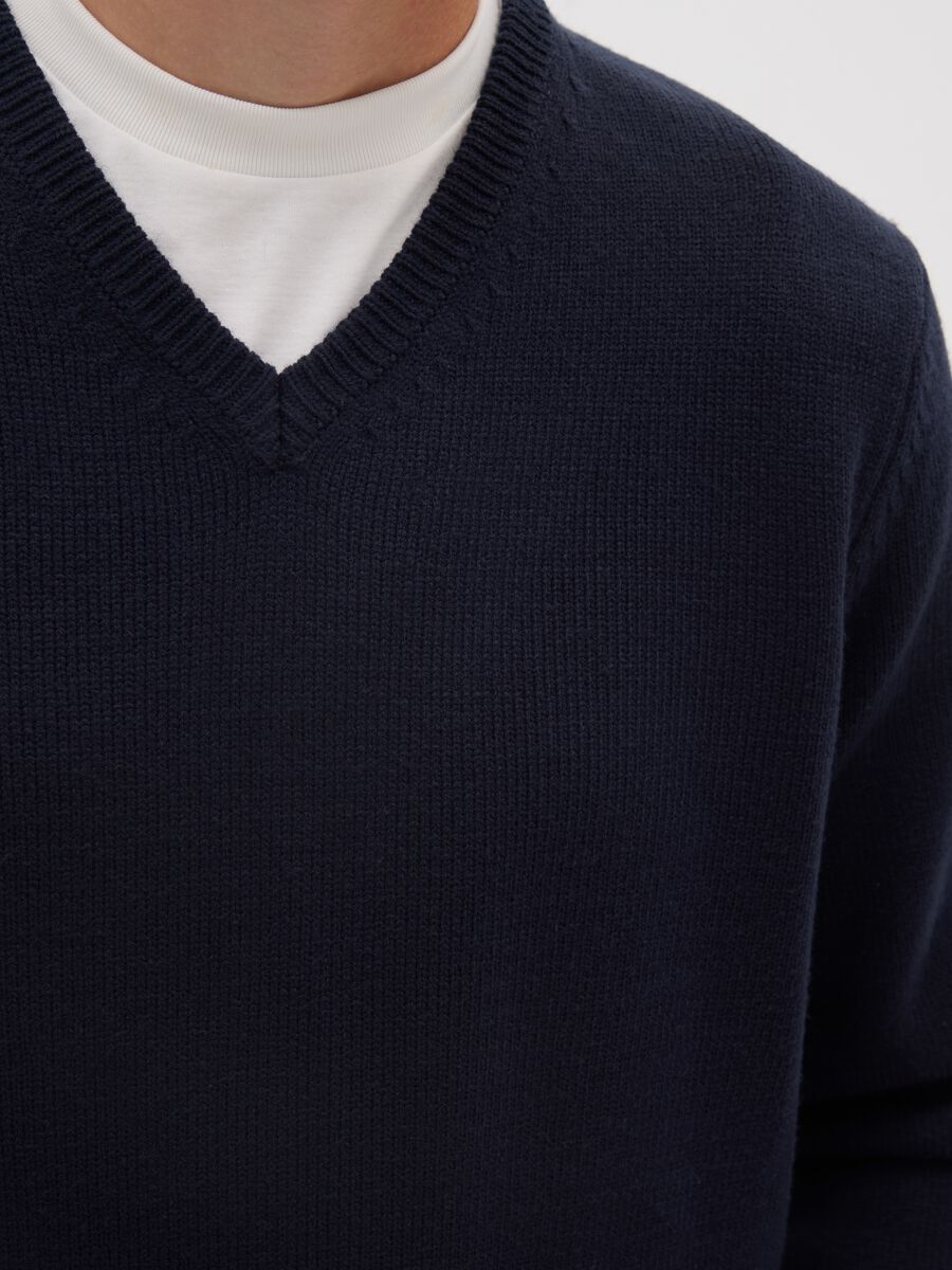 Blue V-neck Sweater_3