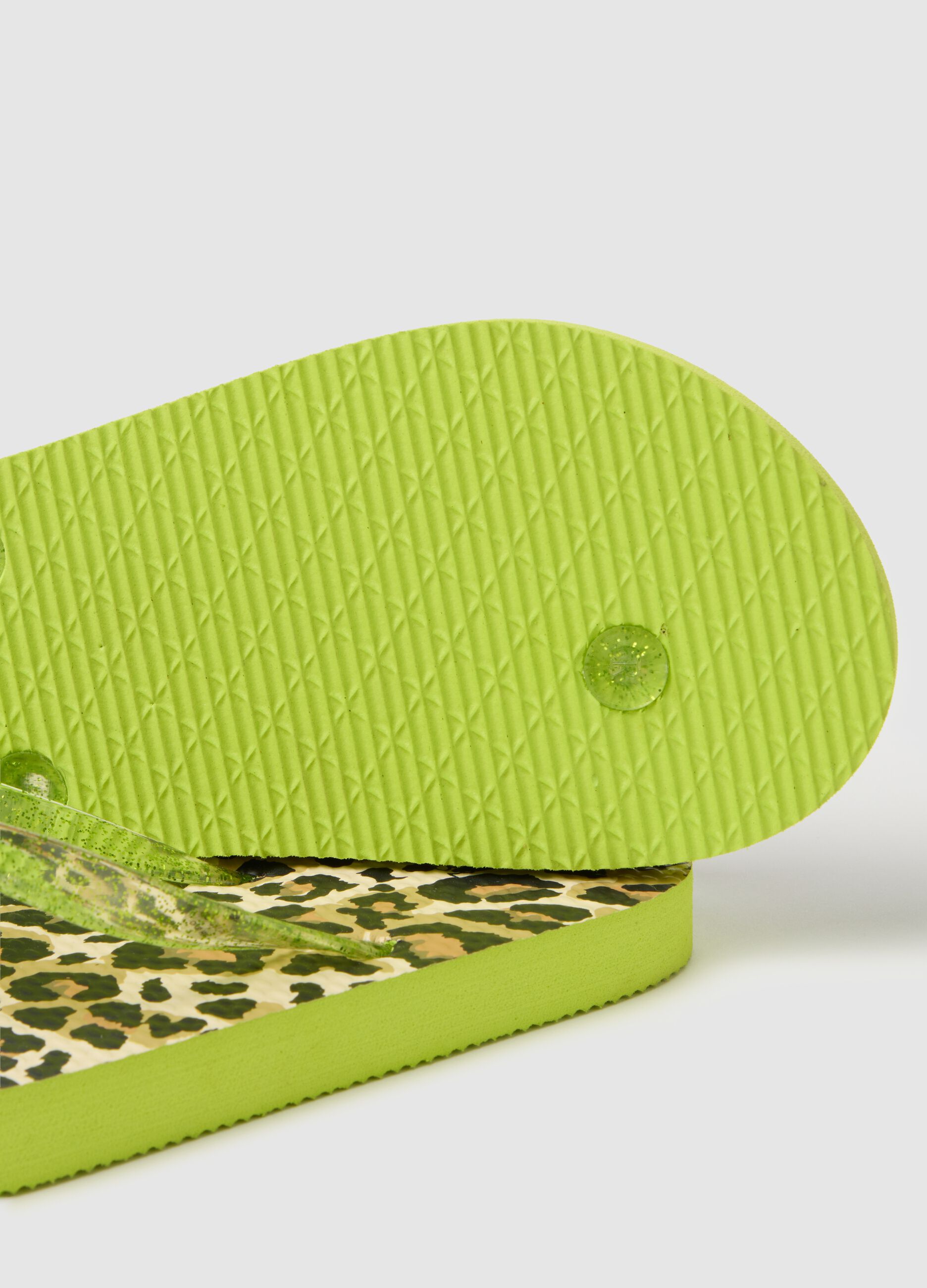 Infradito da ragazze multicolor con suola verde
