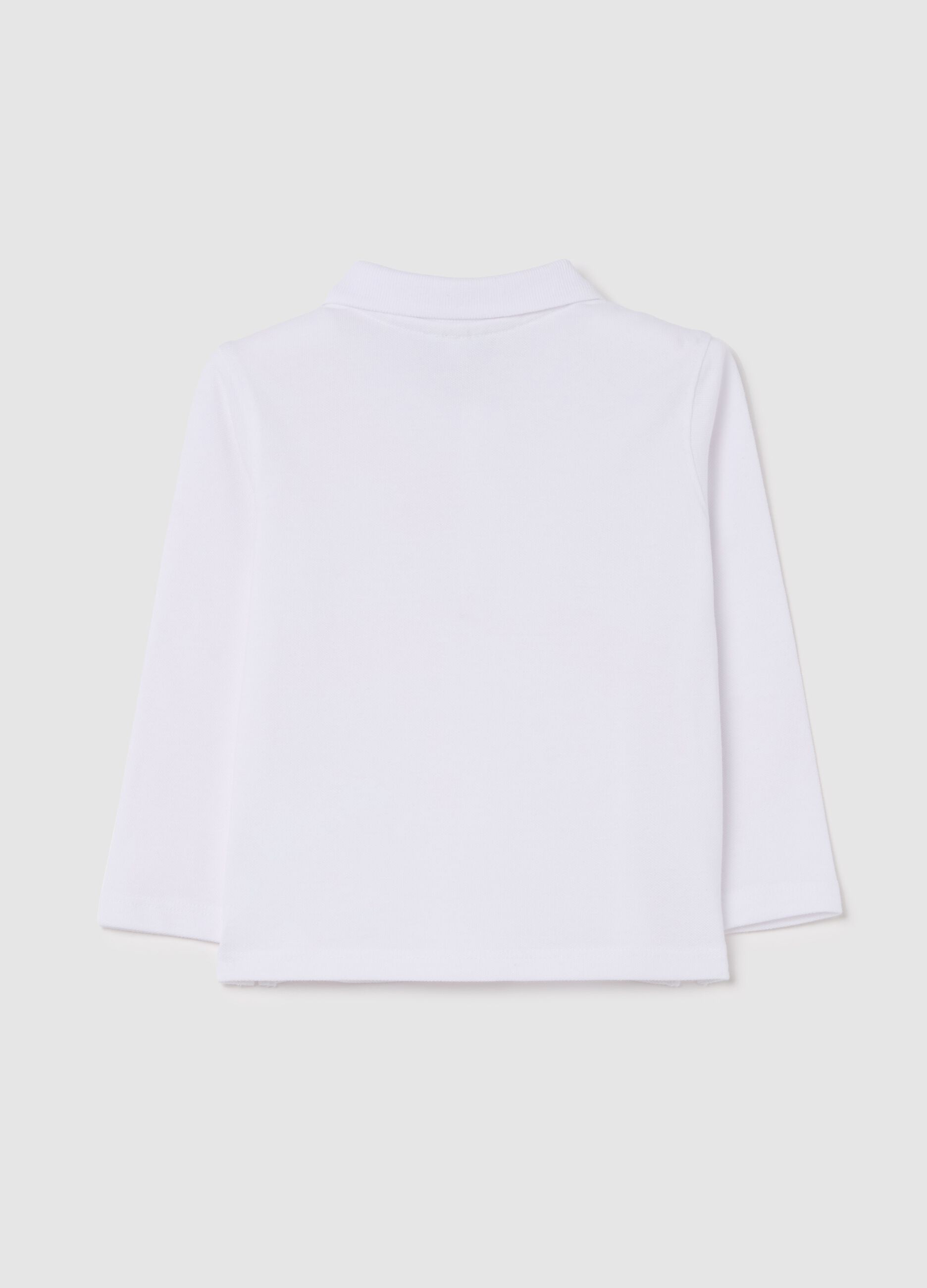 Long-sleeved polo shirt in piquet