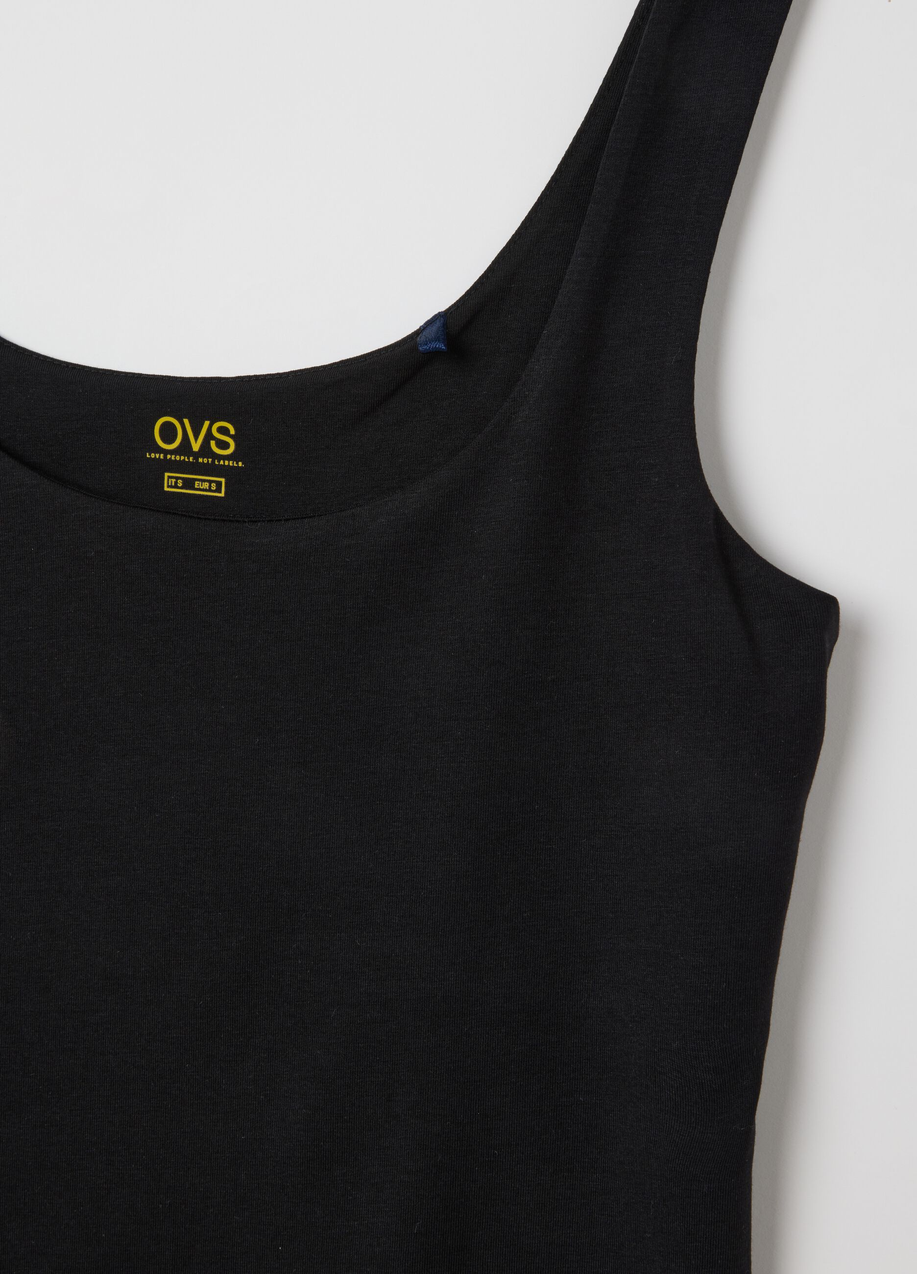Women's black stretch cotton top