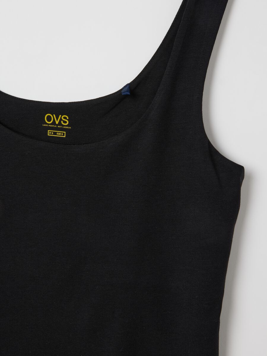 Top da donna in cotone elasticizzato nero_5