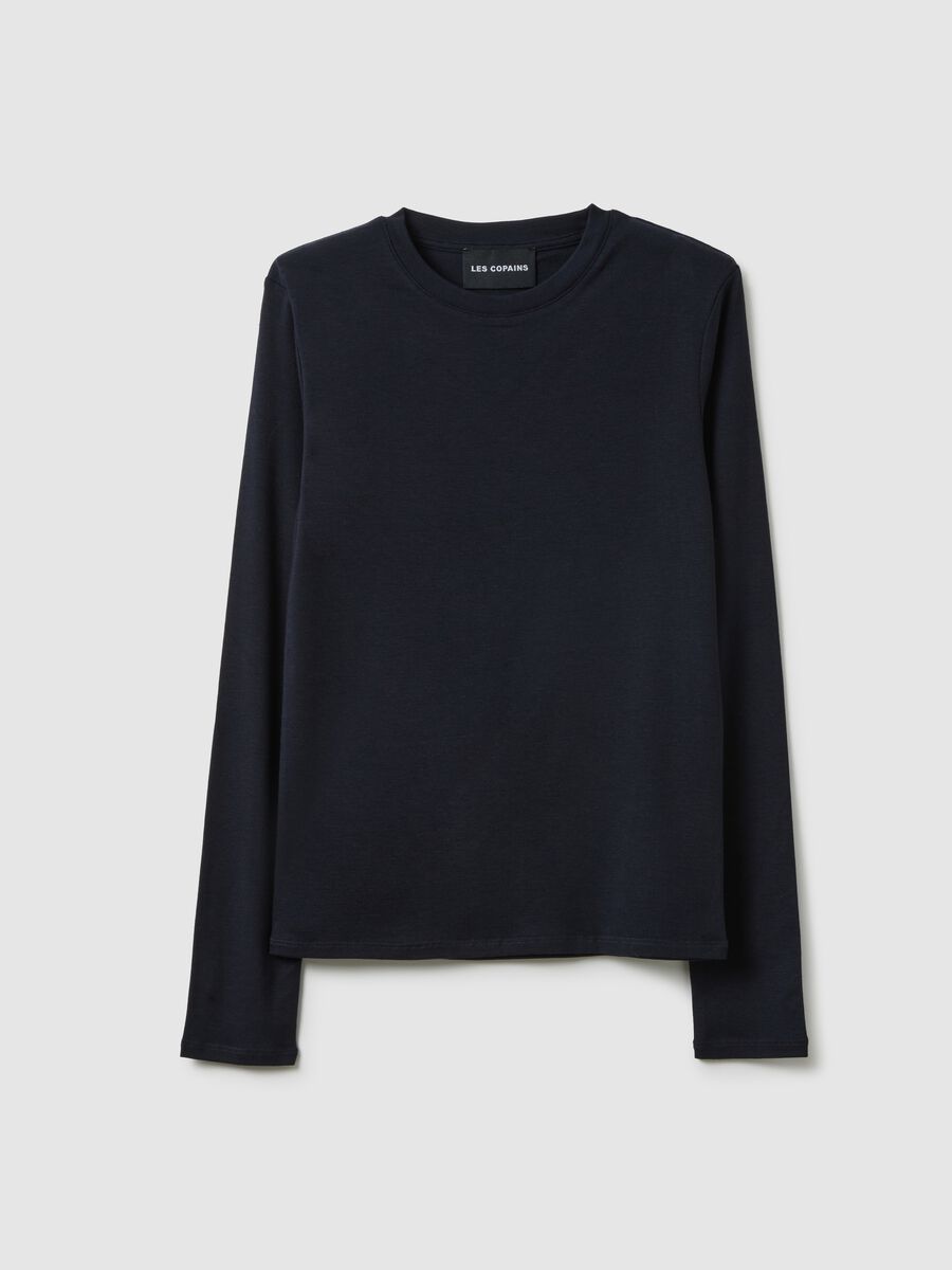 Blue long-sleeve crew-neck regular fit sweater_4