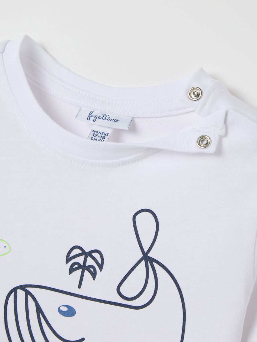 White cotton T-shirt with print_2