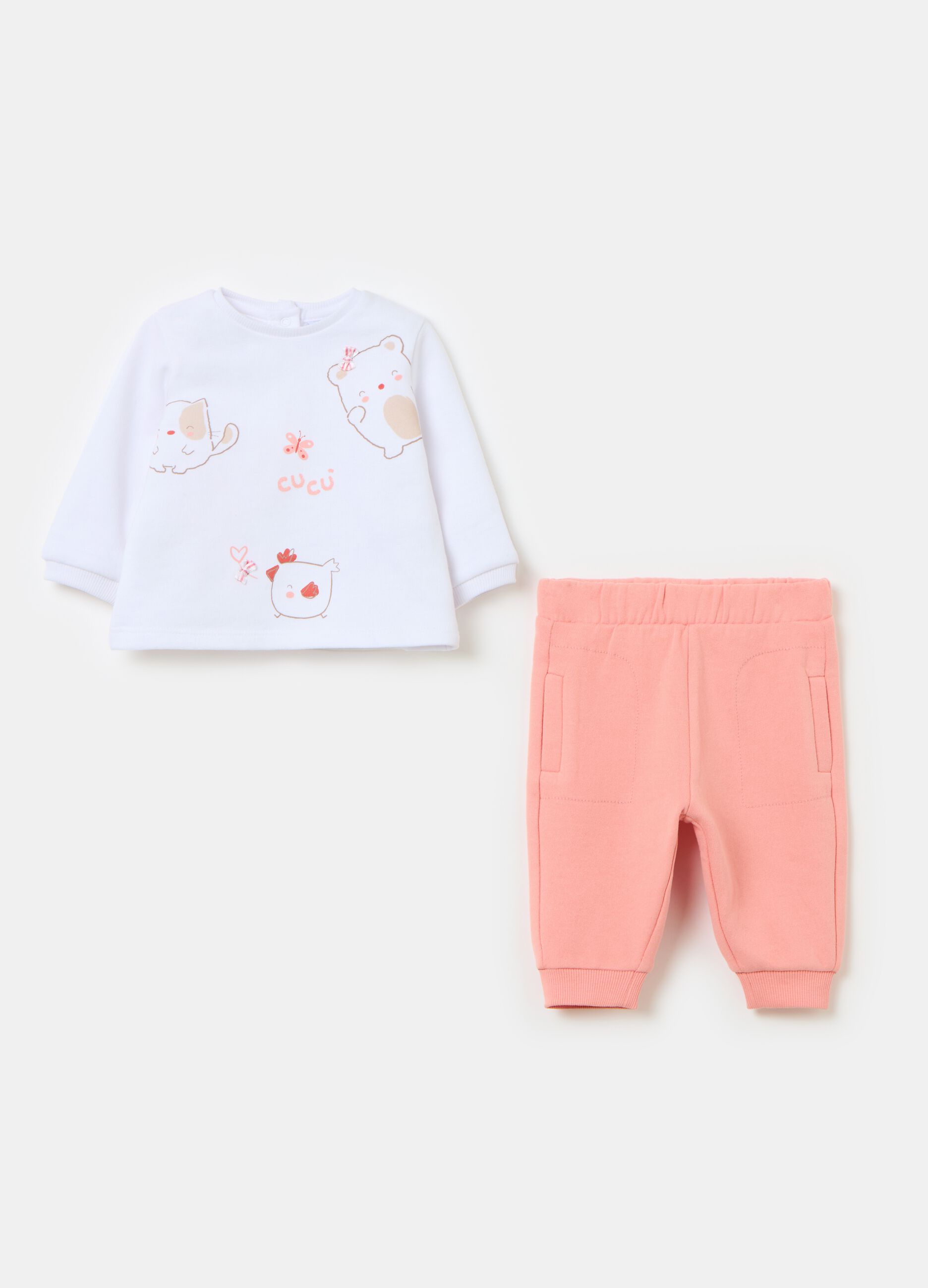 Jogging set in cotone bio con stampa