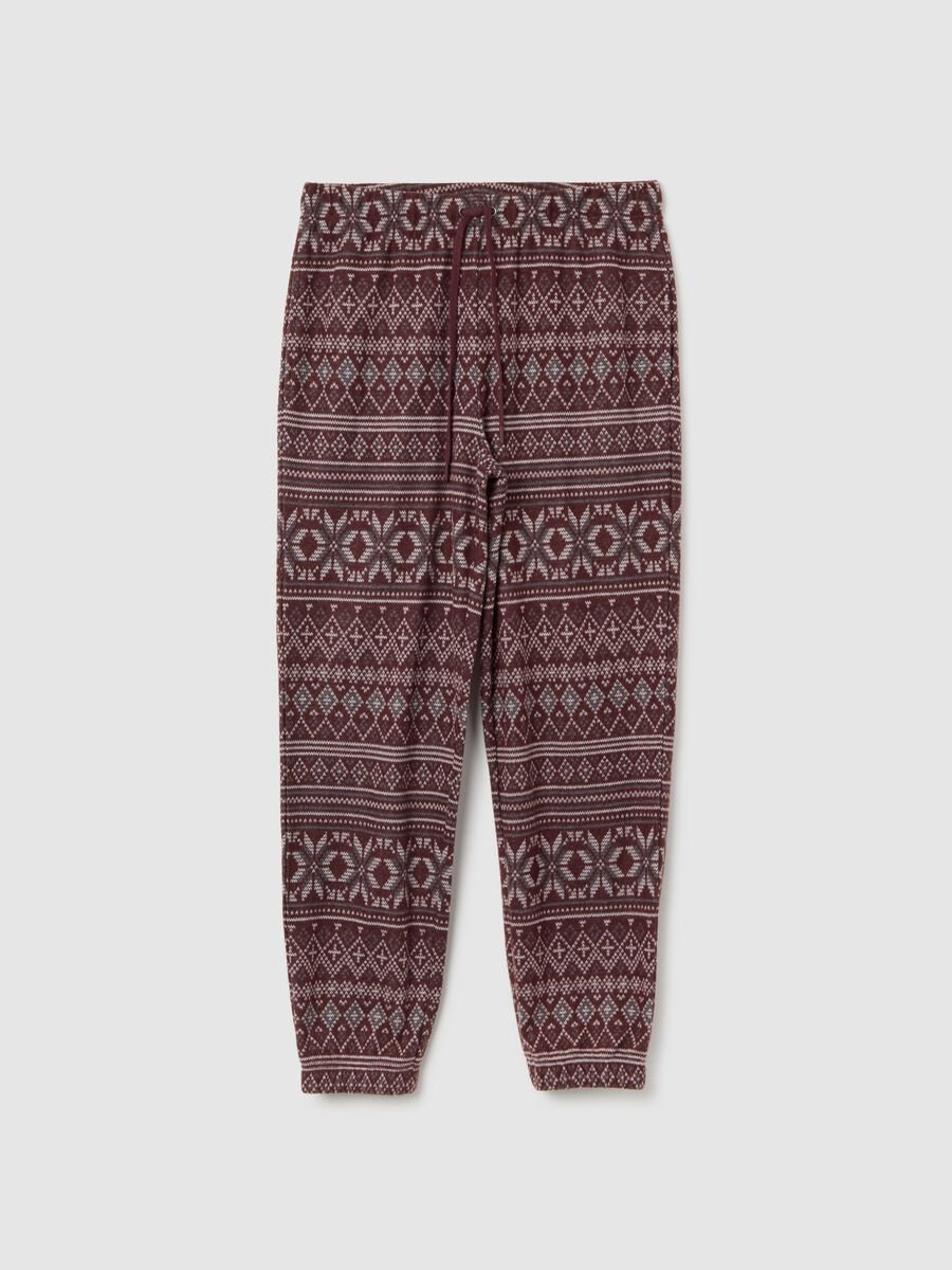 Multicolour regular fit pyjama trousers with geometric pattern_4