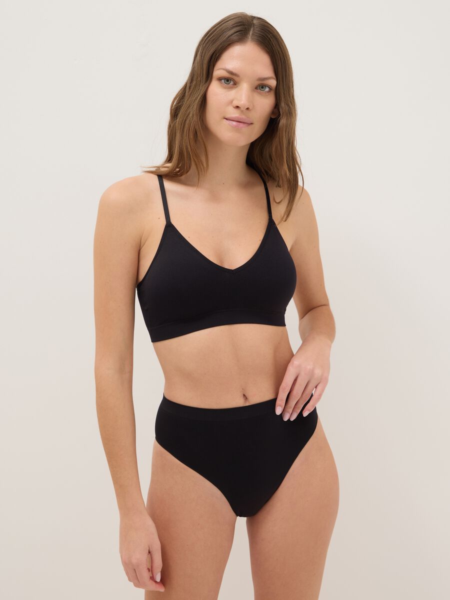 Black bralette bra with removable padding_1