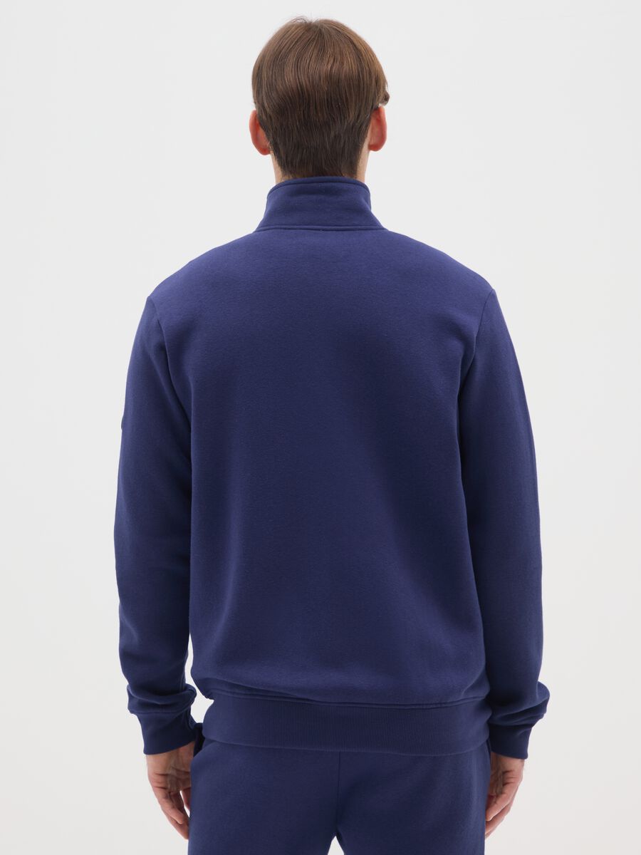 Children's blue cotton blend sweatshirt with zip_2