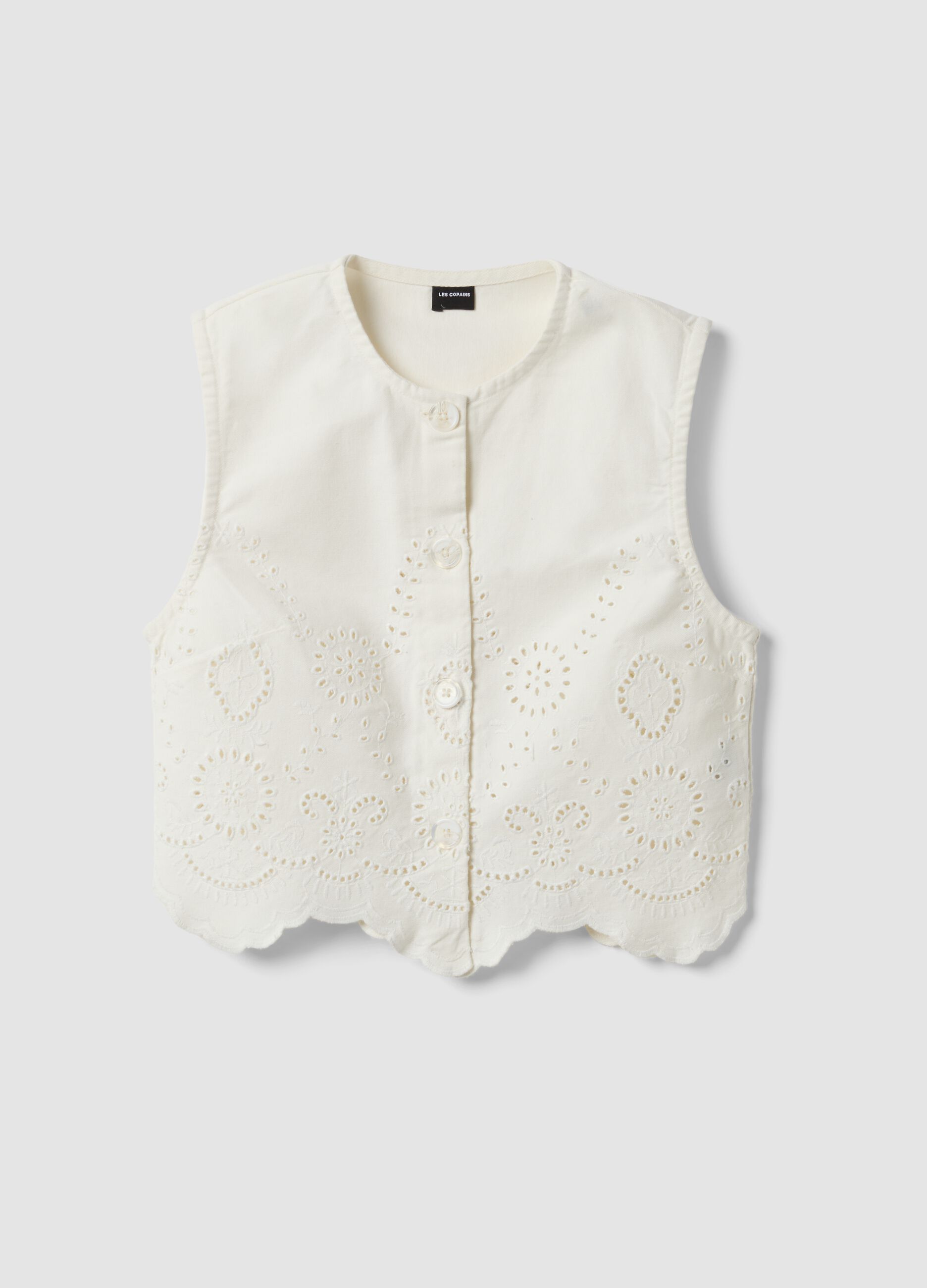 White organic cotton broderie anglaise shirt