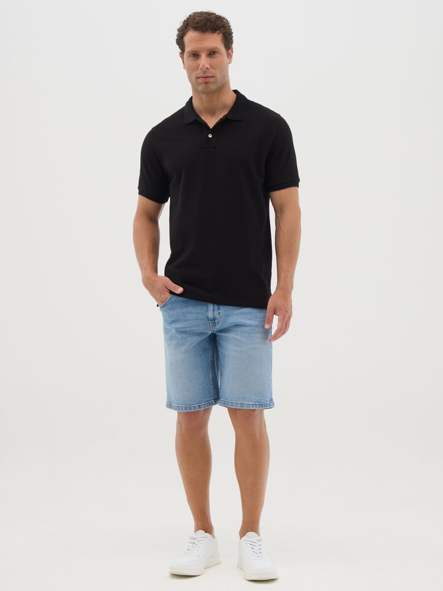 Men's Slim Fit Azure Denim Shorts_0