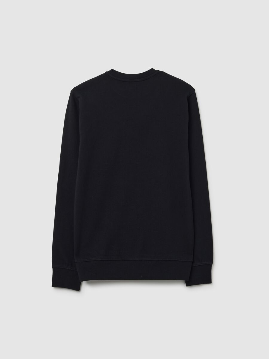 Black cotton sweatshirt with musical print_1