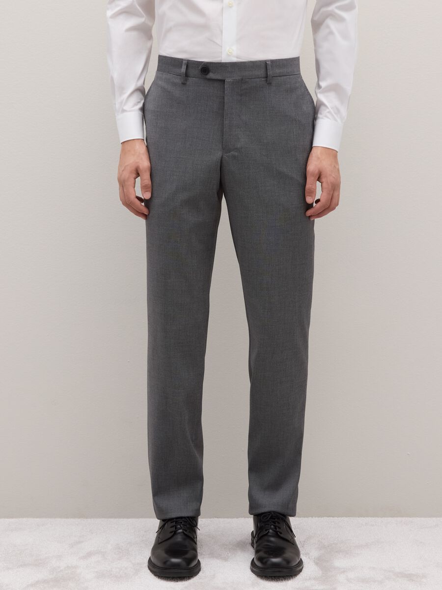 Grey Regular Fit Trousers_1