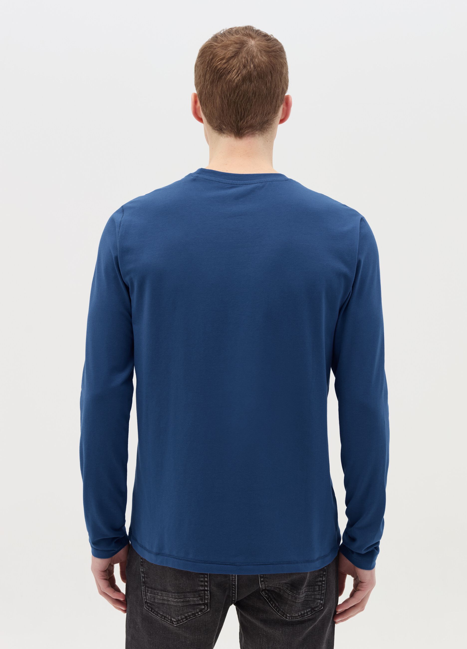Long-sleeved T-shirt in stretch cotton