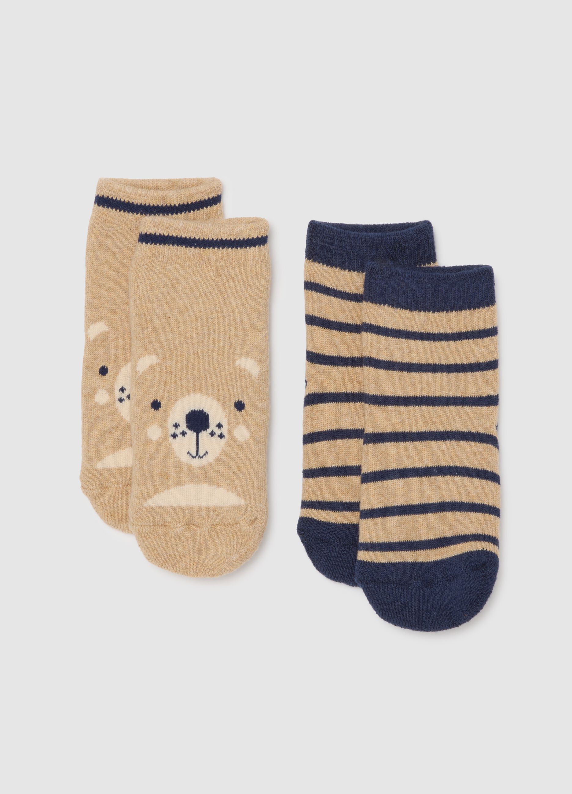 Multicoloured baby socks twin pack made of cotton