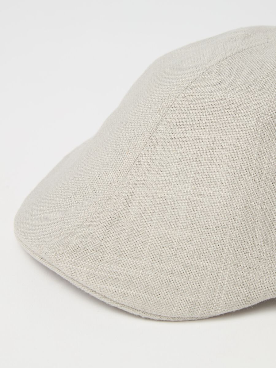 Viscose and linen flat cap_1