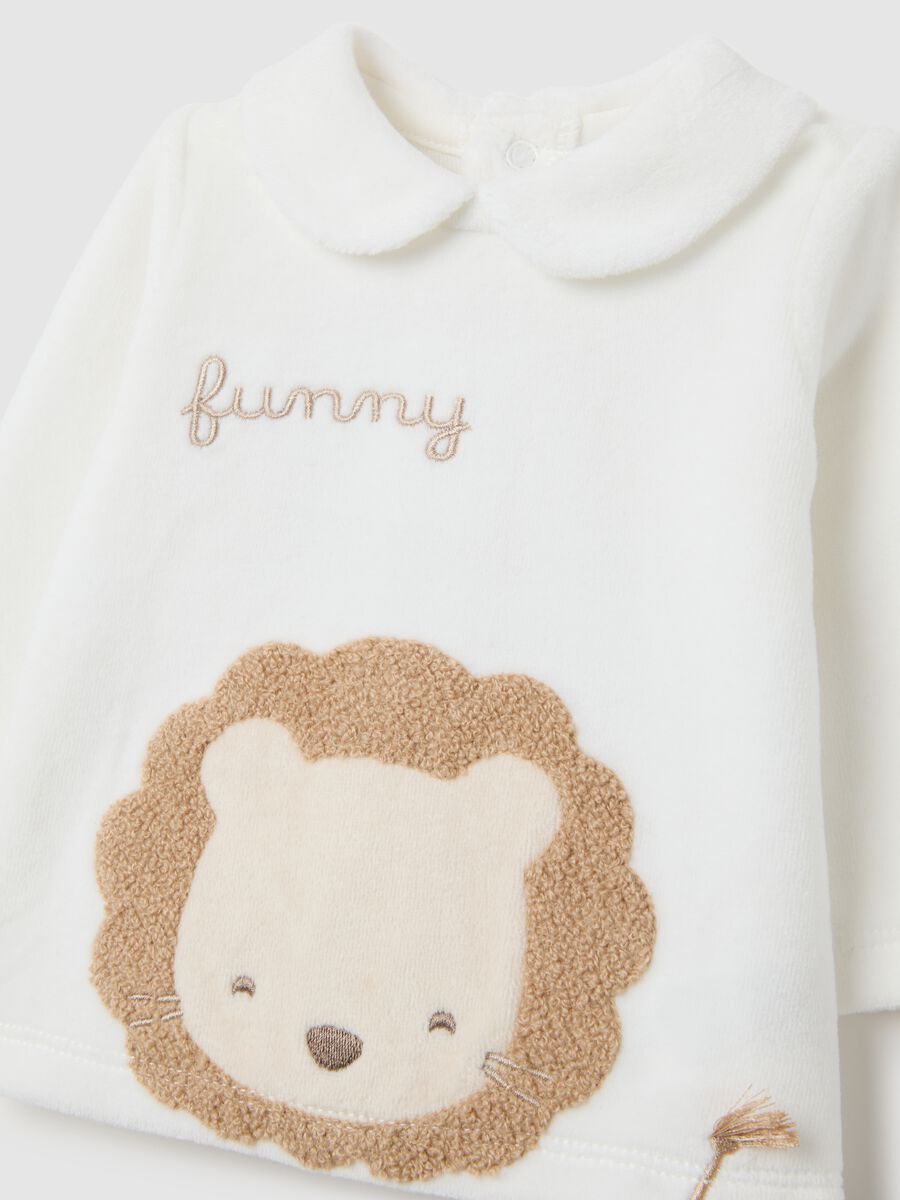Newborn set in white and beige cotton blend_3
