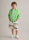 Beige pure cotton shorts with all-over print_0