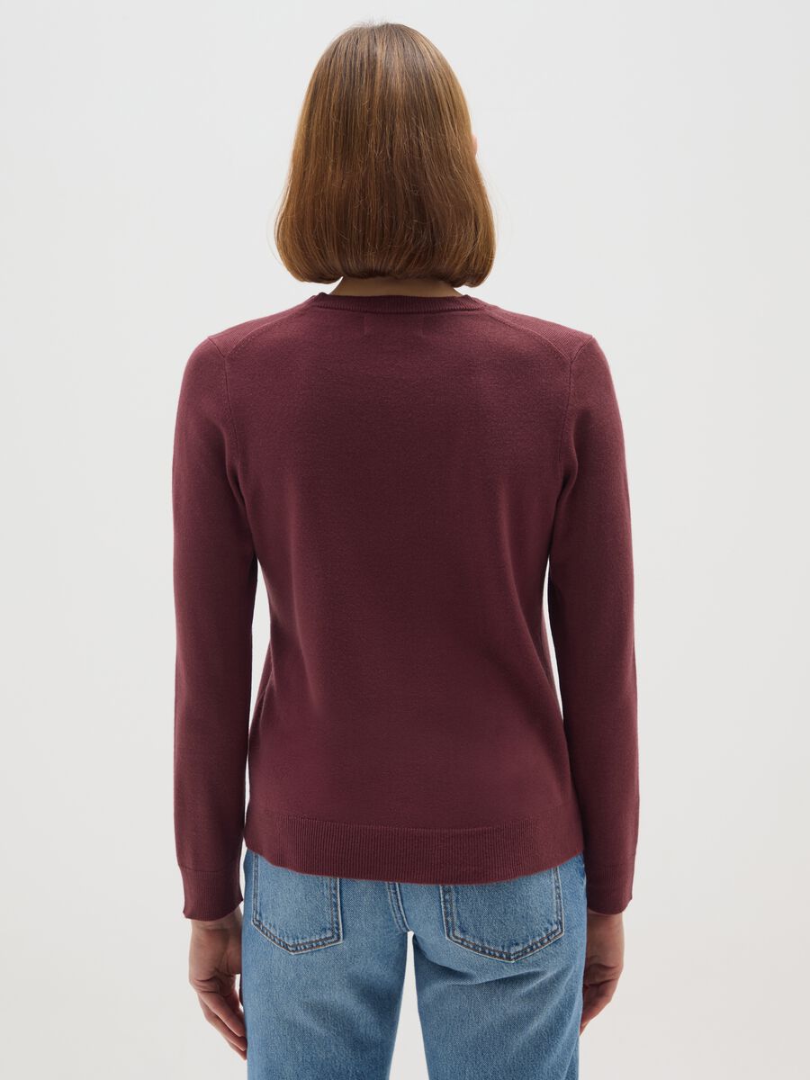 Maglia a girocollo rosso regular fit_2