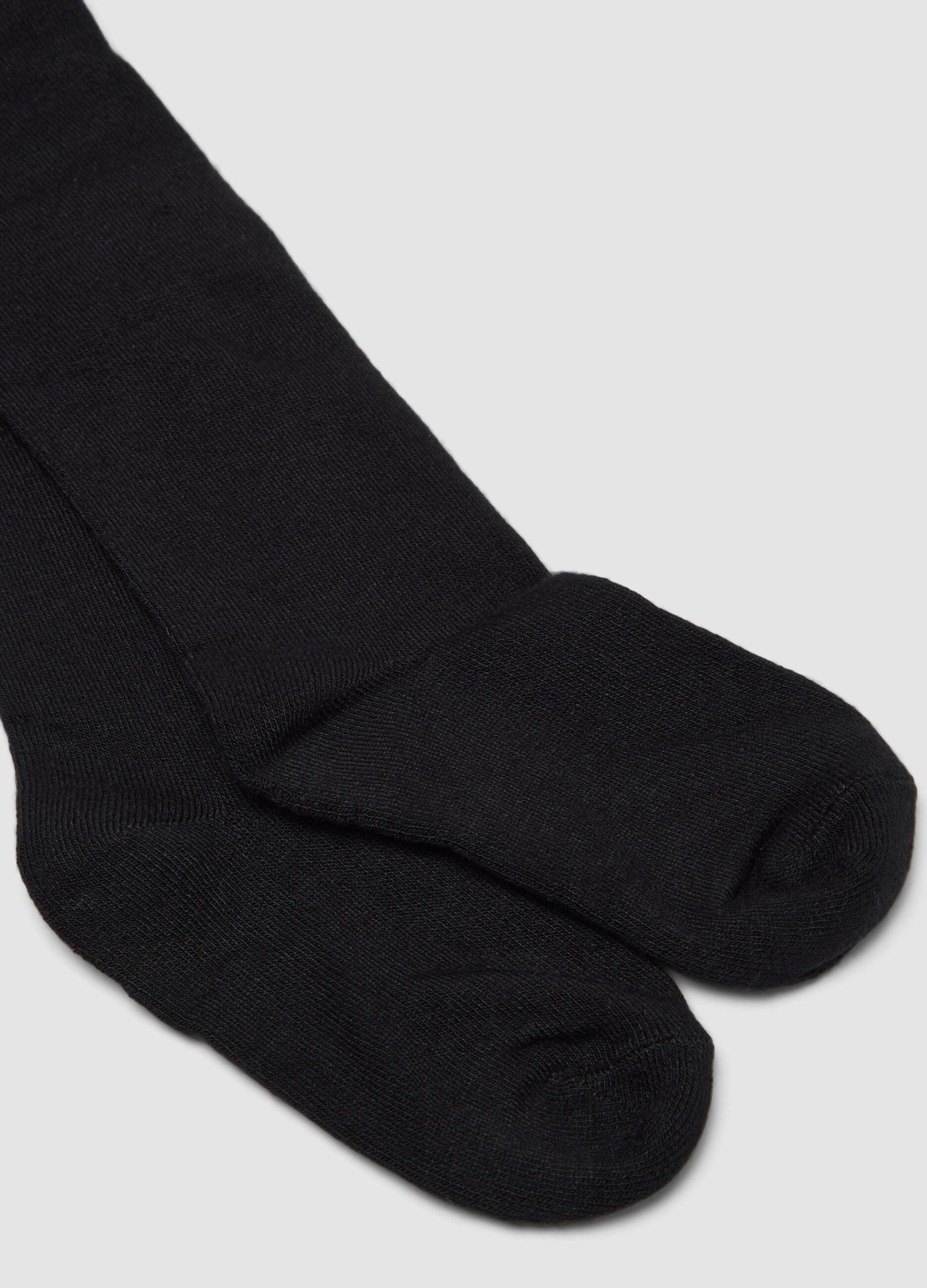 Collant nero in tessuto elasticizzato