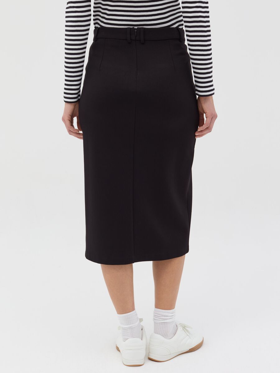 Midi pencil skirt with slit_3