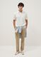 Beige linen and cotton-blend regular-fit chino trousers_0
