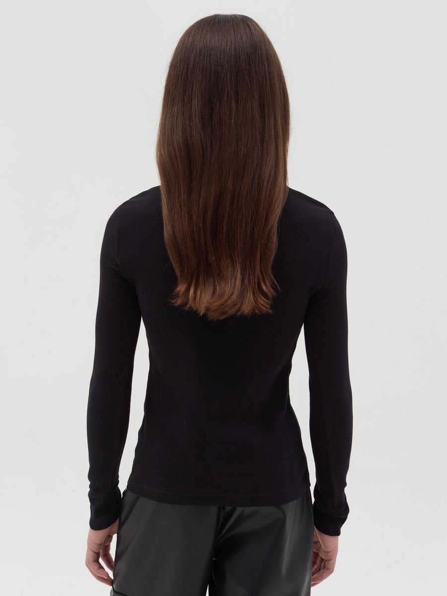 T-shirt with mock neck and gothic print_2