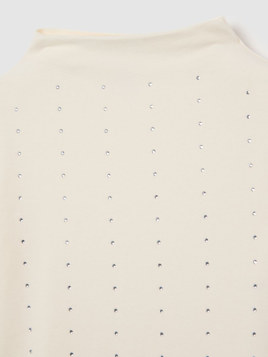 Girls' beige stretch cotton jumper regular fit_2