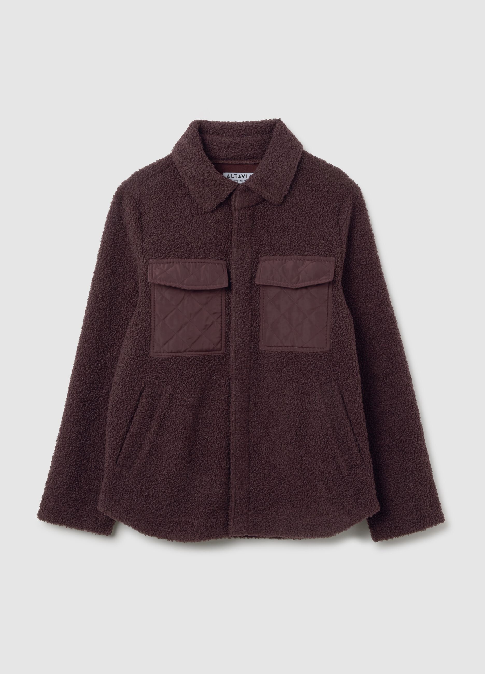 Giacca sherpa con tasche trapuntate a contrasto ALTAVIA STUDIO