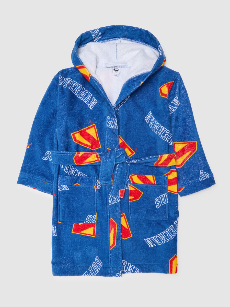 Multicolour pure cotton Superman robe for boys_0