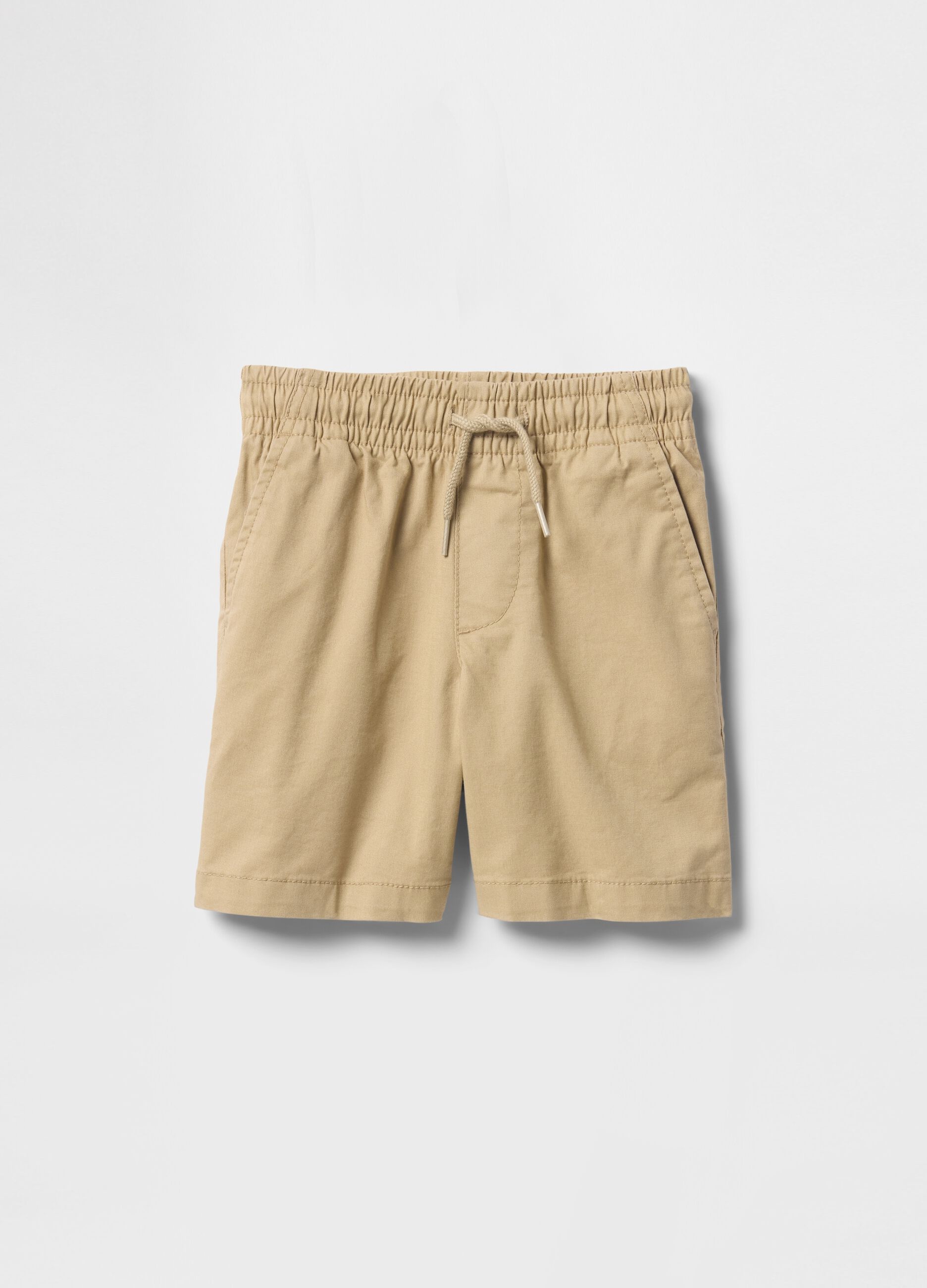 Stretch cotton Bermuda shorts with drawstring