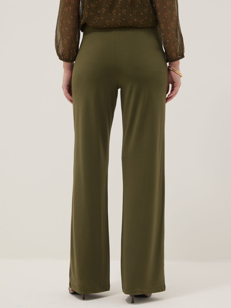 Green relaxed fit maternity trousers in stretch fabric_2
