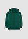 Green oversized cotton hoodie with zip for kids_0