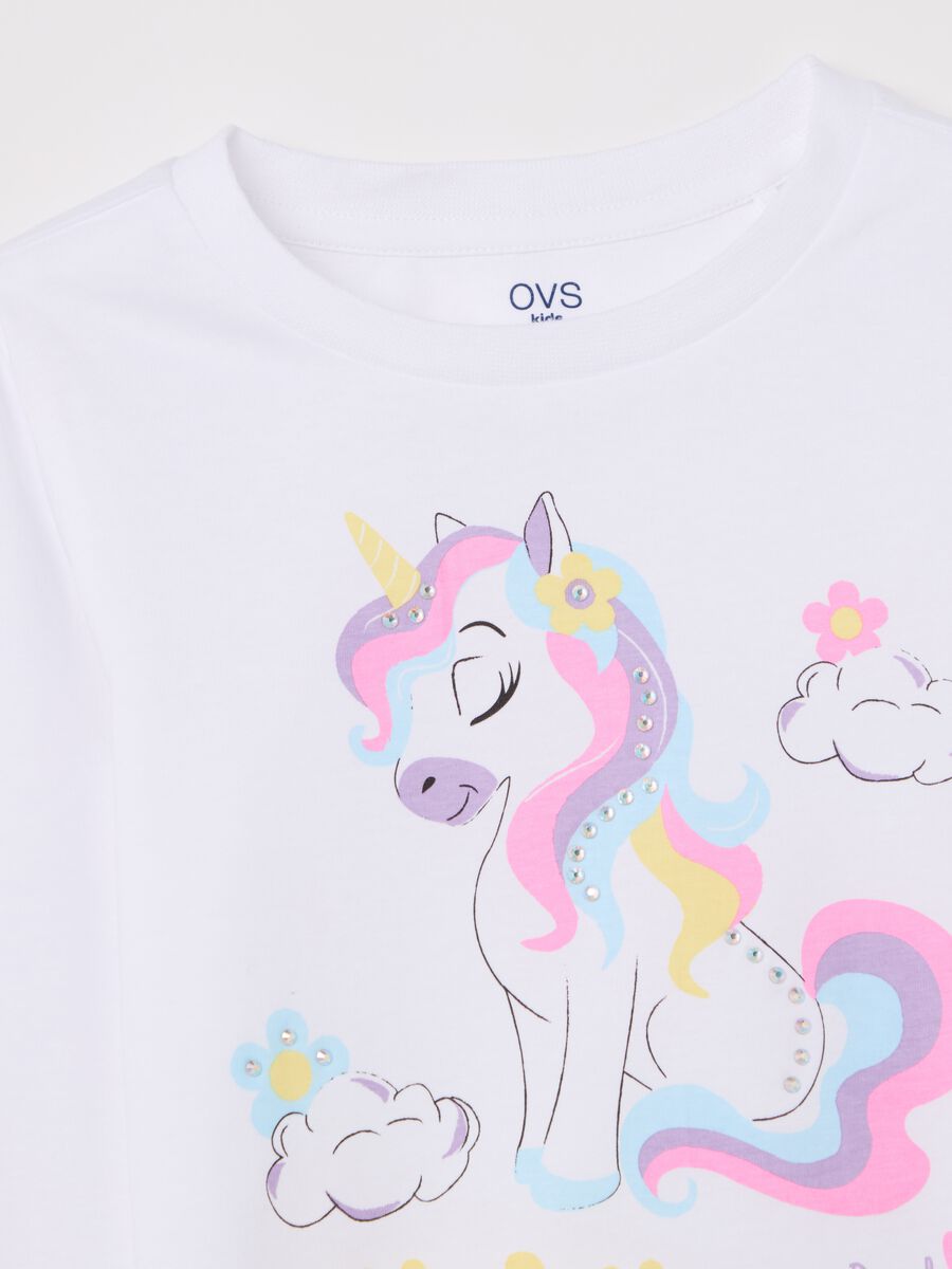 Cotton T-shirt with print and long sleeves_2