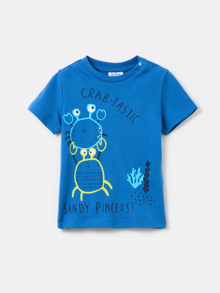 T-shirt with sea animals print_0