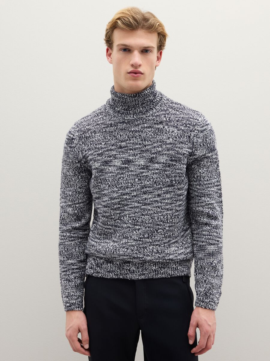 Multicolour Regular Fit High Neck Jumper_0