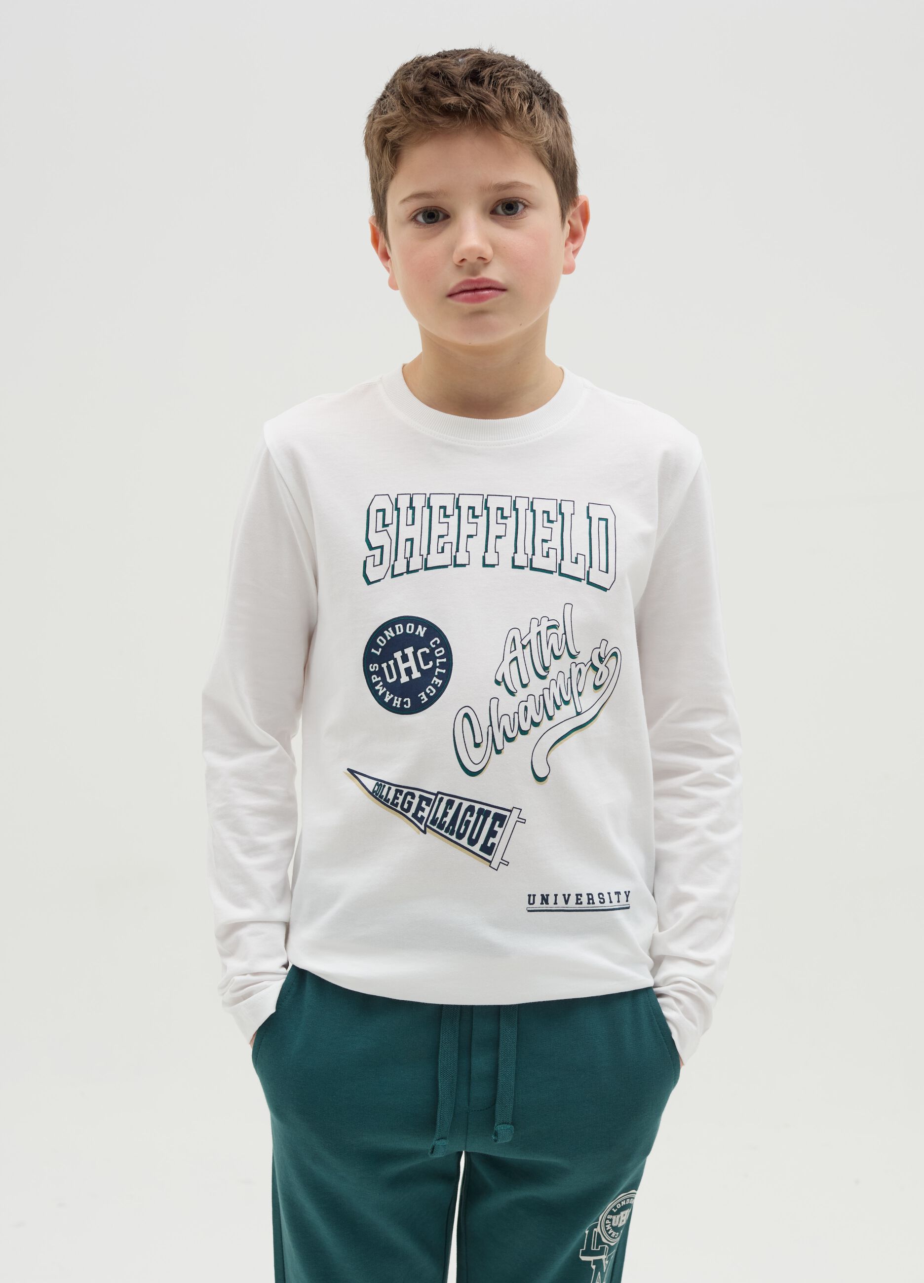 Long-sleeved T-shirt in cotton with print