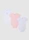Tripack of girls' bodysuits in pure multicolour cotton_0