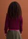 Red pure cotton cable-knit V-neck jumper for girls_2