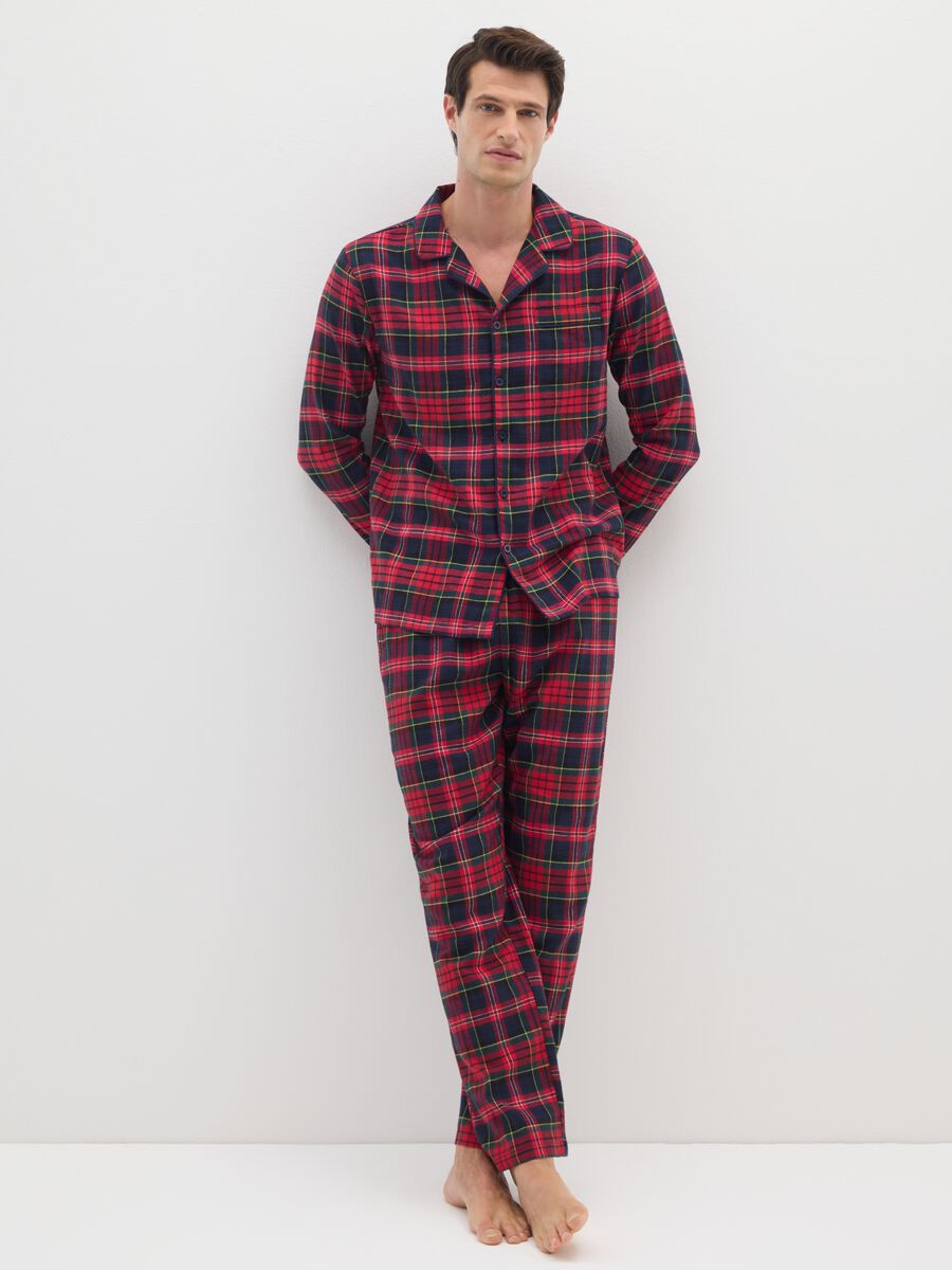 Regular fit multicolour pure cotton check pyjama_0